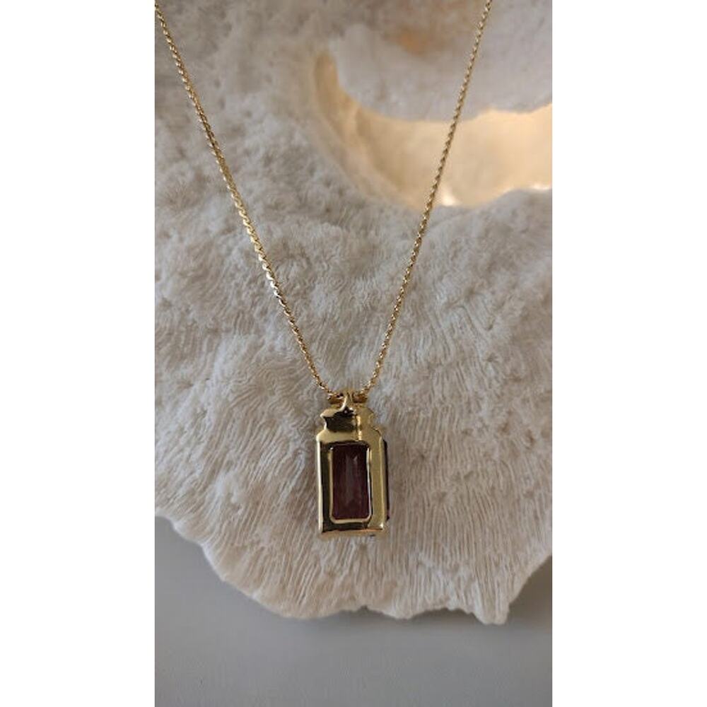 Vintage Christian Dior Purple Crystal Pendant Necklace on Gold Tone Chain - Picture 3 of 7